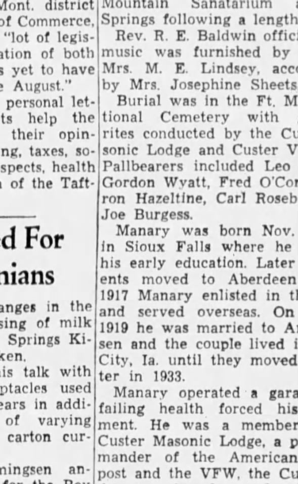 Clipping from Rapid City Journal